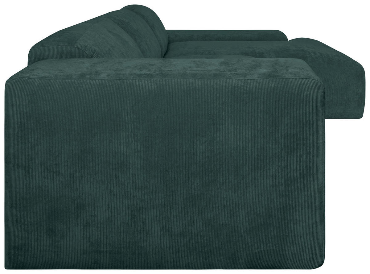 ECKSOFA HANNAH Grün Cord  - Schwarz/Grün, Design, Kunststoff/Textil (343/170cm) - MID.YOU