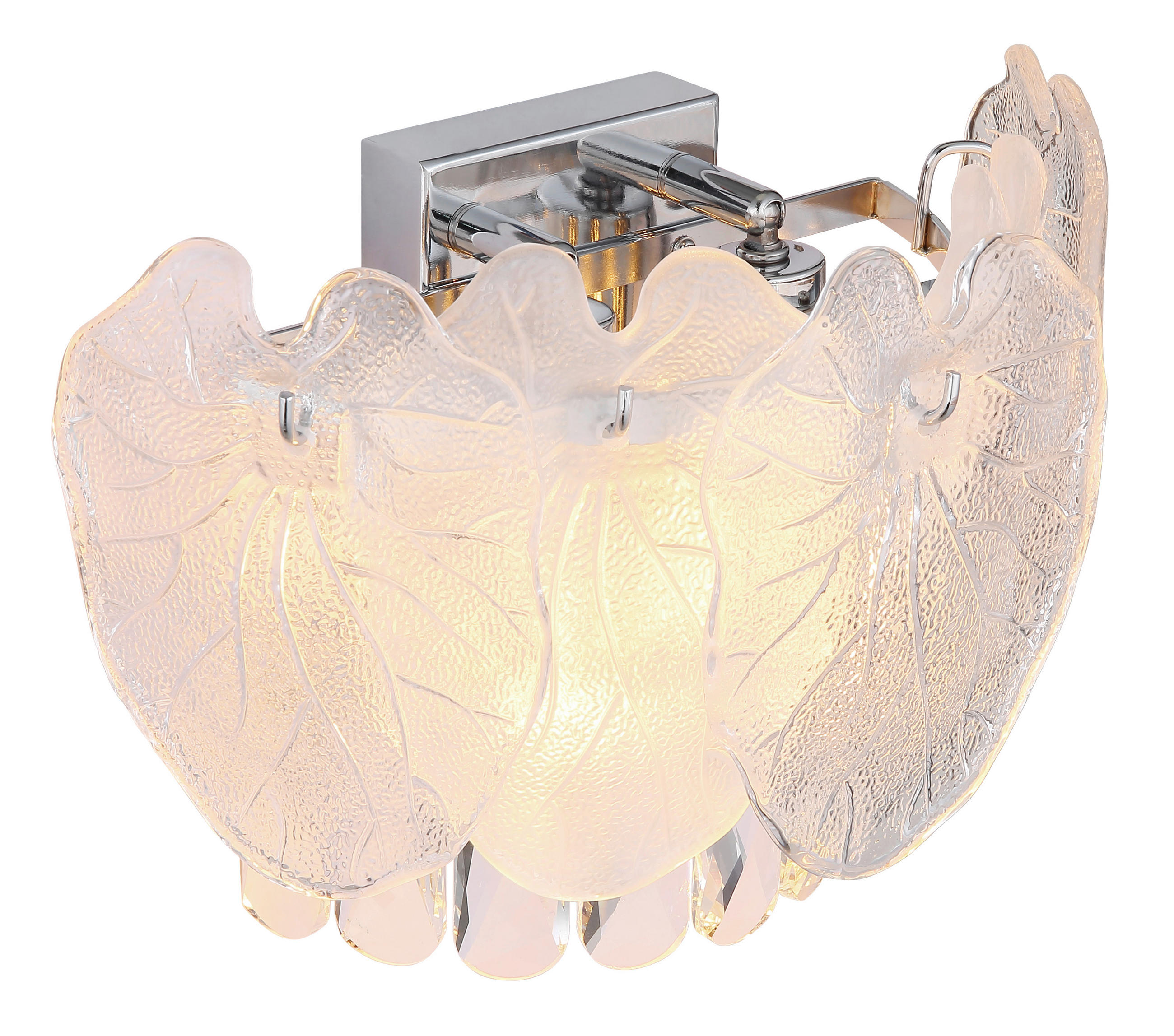 WANDLEUCHTE 31,5/15,5/20,8 cm   - Klar/Chromfarben, KONVENTIONELL, Glas/Metall (31,5/15,5/20,8cm) - Globo