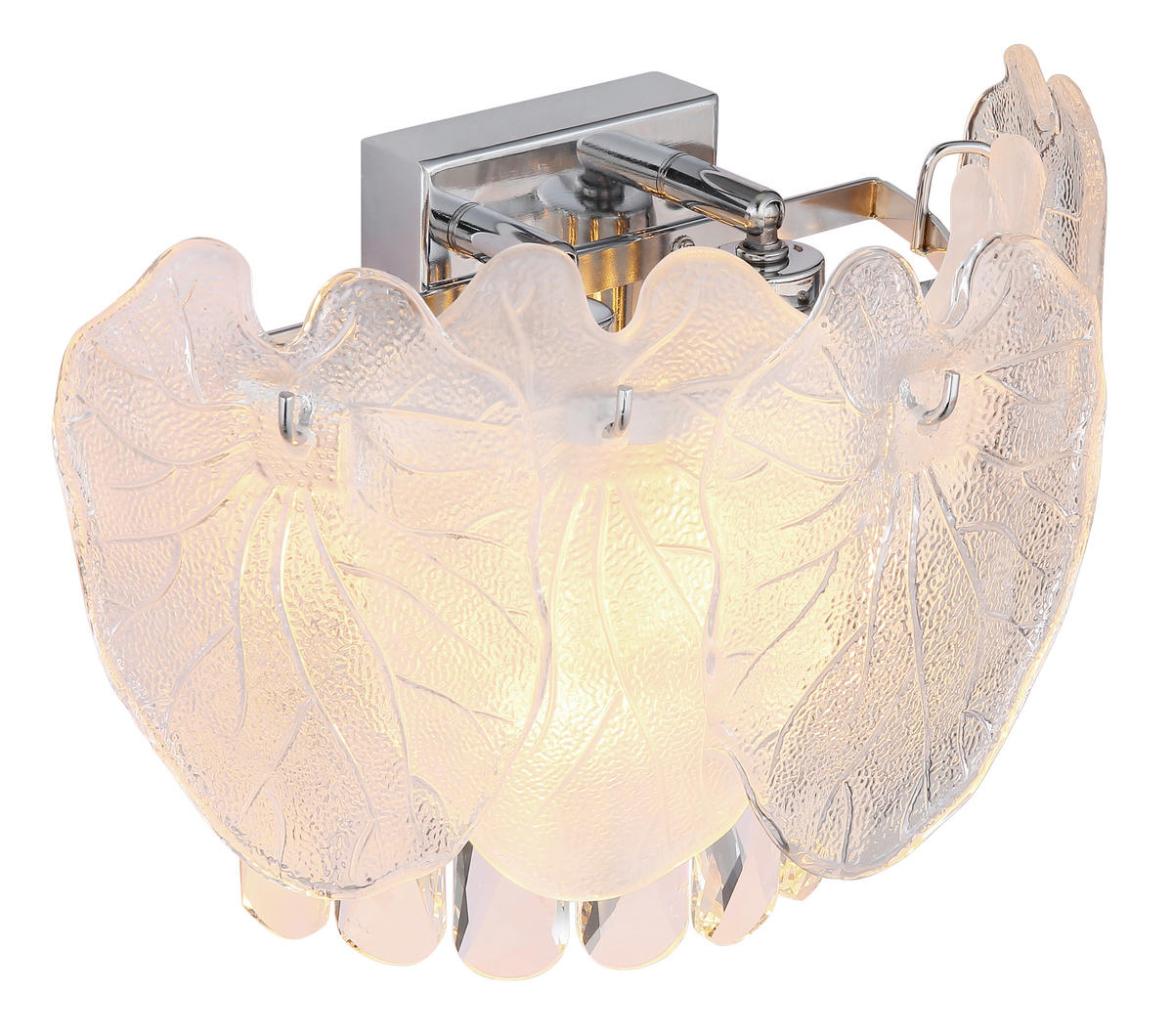 WANDLEUCHTE - Klar/Chromfarben, Konventionell, Glas/Metall (31,5/15,5/20,8cm) - Globo