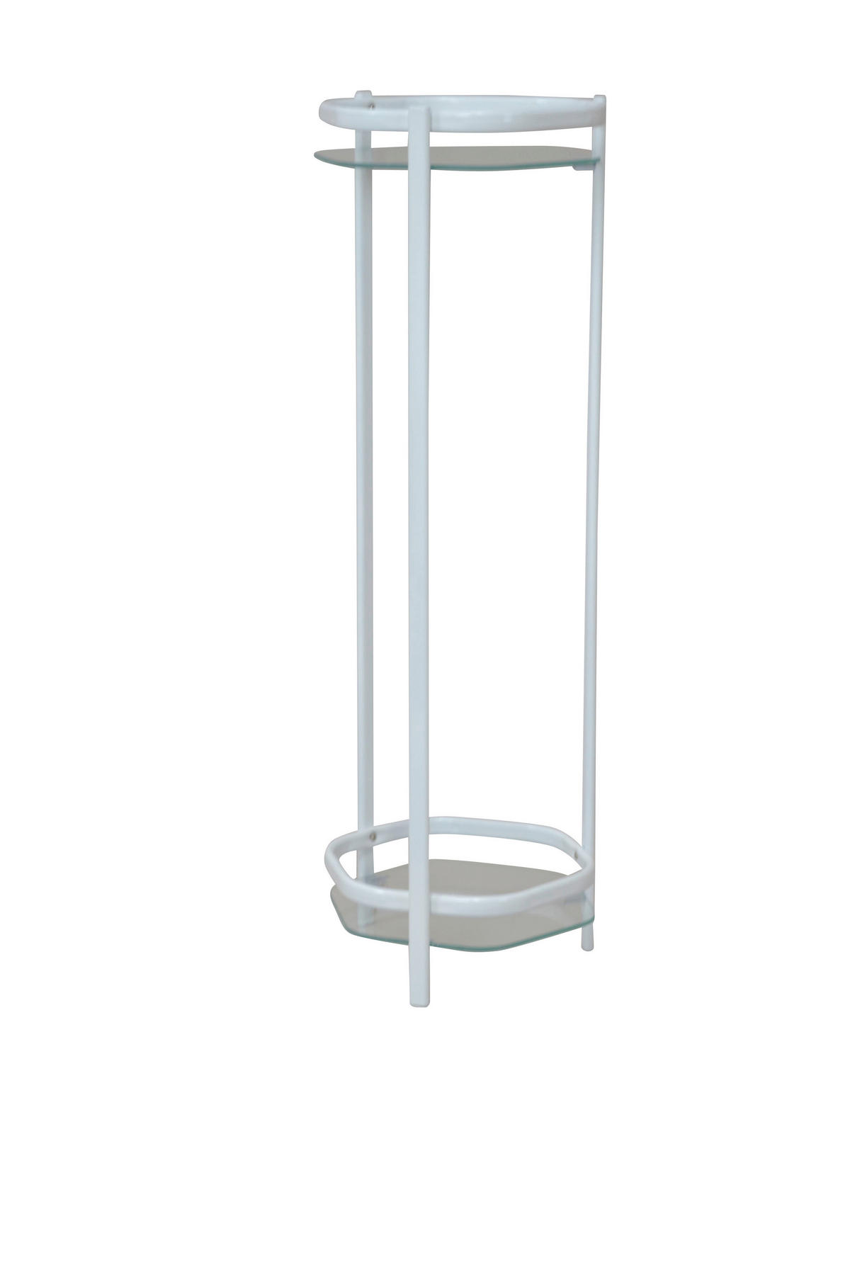 BLUMENTISCH Metall, Glas  - Weiß, Design, Glas/Metall (28/28/86cm) - Metzeler