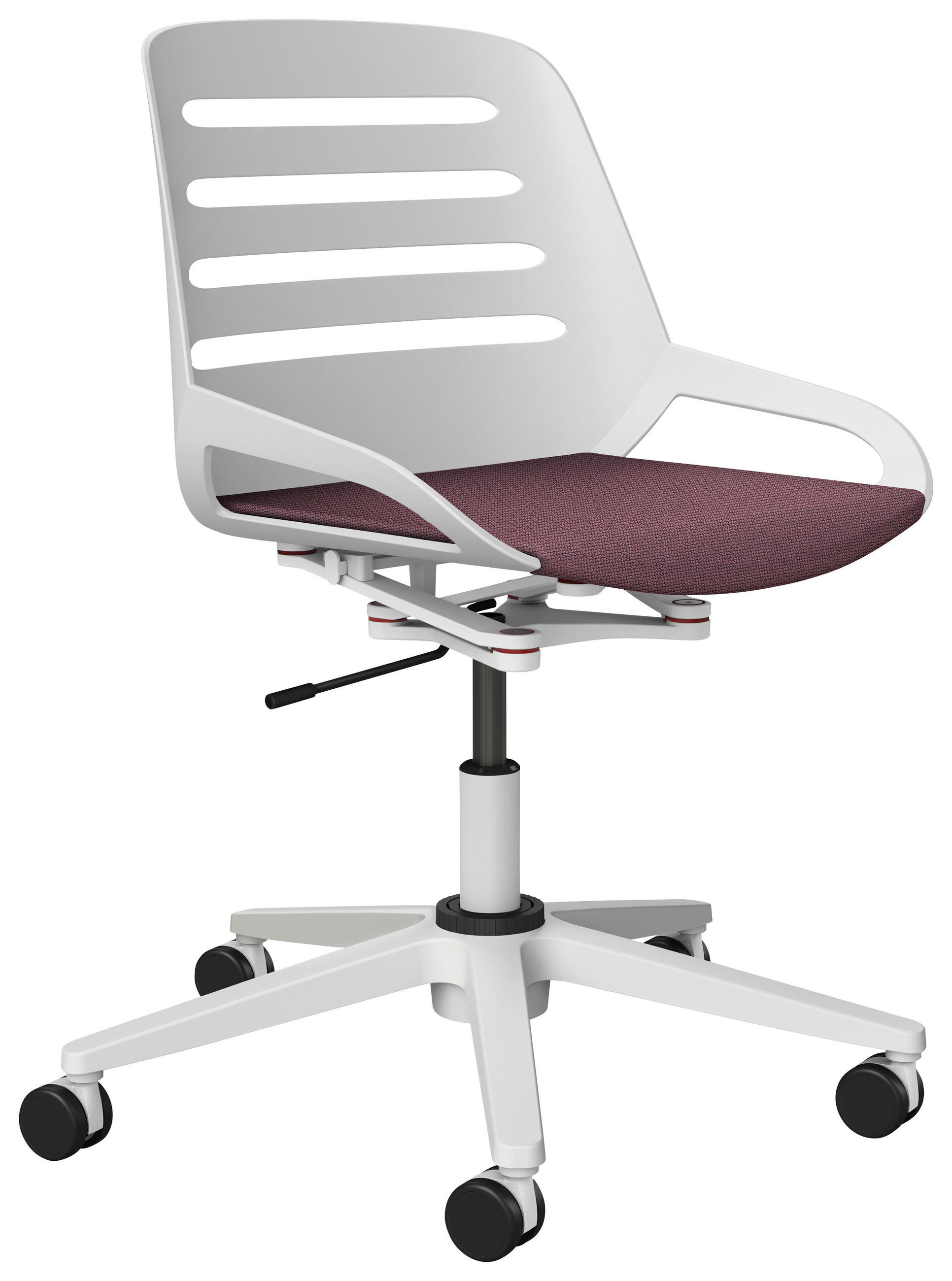 DREHSTUHL Weiss, Violett  - Weiss/Violett, Design, Kunststoff/Metall (70/68/40cm) - Aeris