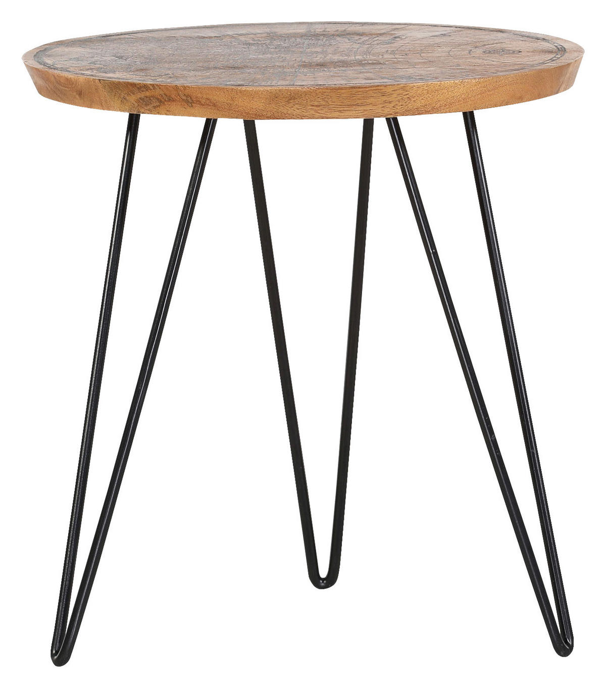 KONFERENČNÍ STOLEK, přírodní barvy, dřevo, 46/46/48 cm - černá/přírodní barvy, Trend, kov/dřevo (46/46/48cm) - Carryhome
