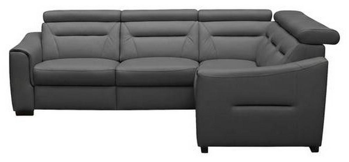 ECKSOFA Lederlook Echtleder Anthrazit  - Wengefarben/Anthrazit, Design, Leder/Holz (260/260cm) - Celina Home