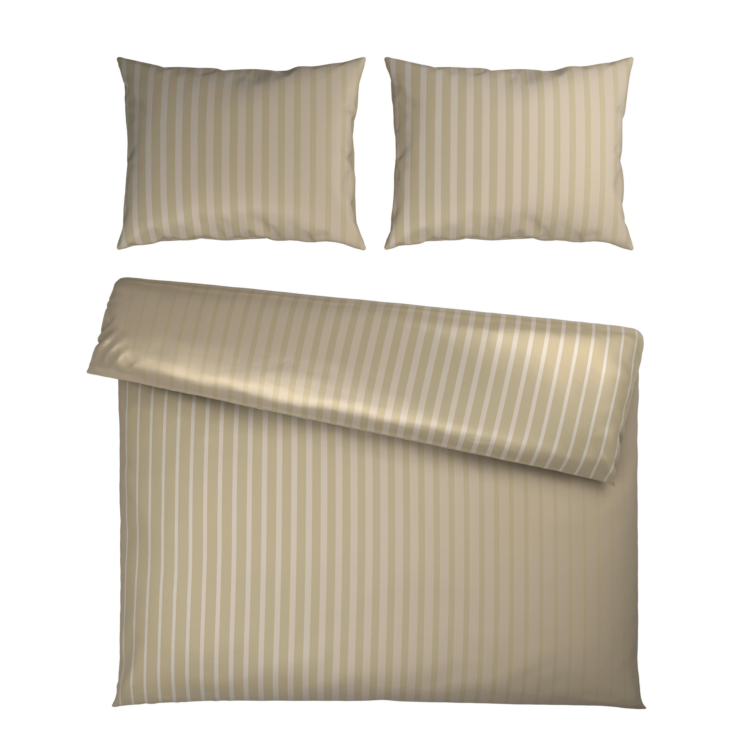 BETTWÄSCHESET Satin 200/210 cm  65 cm/100 cm  - Beige, Textil (200/210cm) - Dieter Knoll