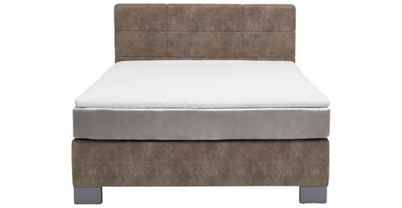 BOXSPRINGBETT 100/200 cm  in Taupe  - Taupe/Graphitfarben, Design, Holz/Textil (100/200cm) - Hom`in