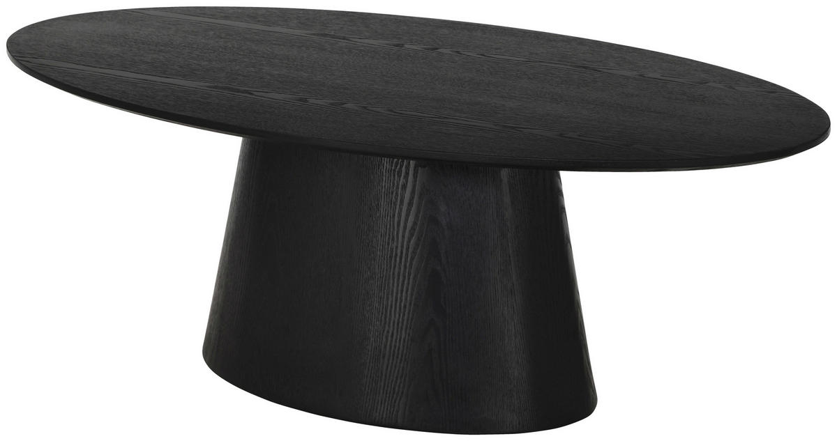 COUCHTISCH Pappel furniert 110/60/40 cm oval Schwarz  - Schwarz, Basics, Holz/Holzwerkstoff (110/60/40cm) - MID.YOU