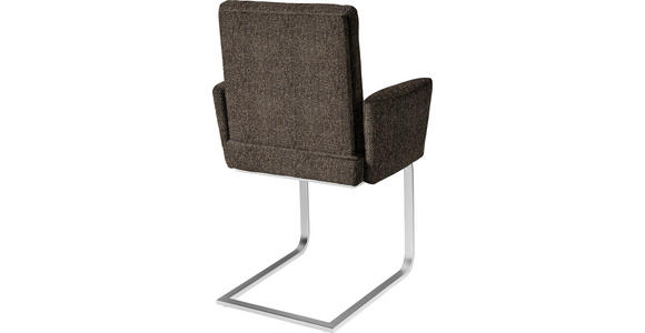 ARMLEHNSTUHL  in Stahl Chenille  - Chromfarben/Braun, Design, Textil/Metall (56/92/60cm) - Dieter Knoll