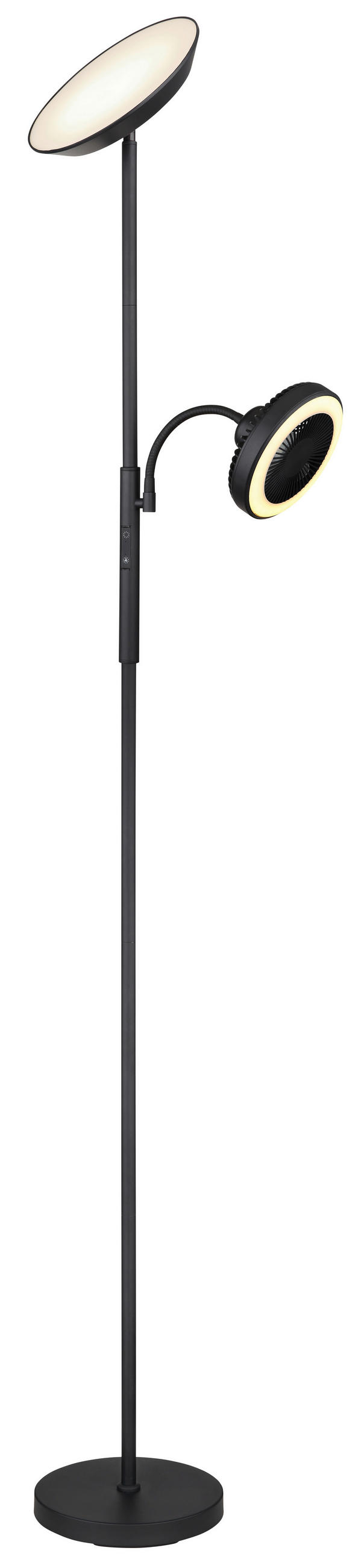 LED-STEHLEUCHTE 33,7/25/178 cm    - Opal/Schwarz, KONVENTIONELL, Kunststoff/Metall (33,7/25/178cm) - Globo