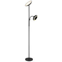 LED-STEHLEUCHTE - Opal/Schwarz, Konventionell, Kunststoff/Metall (33,7/25/178cm) - Globo