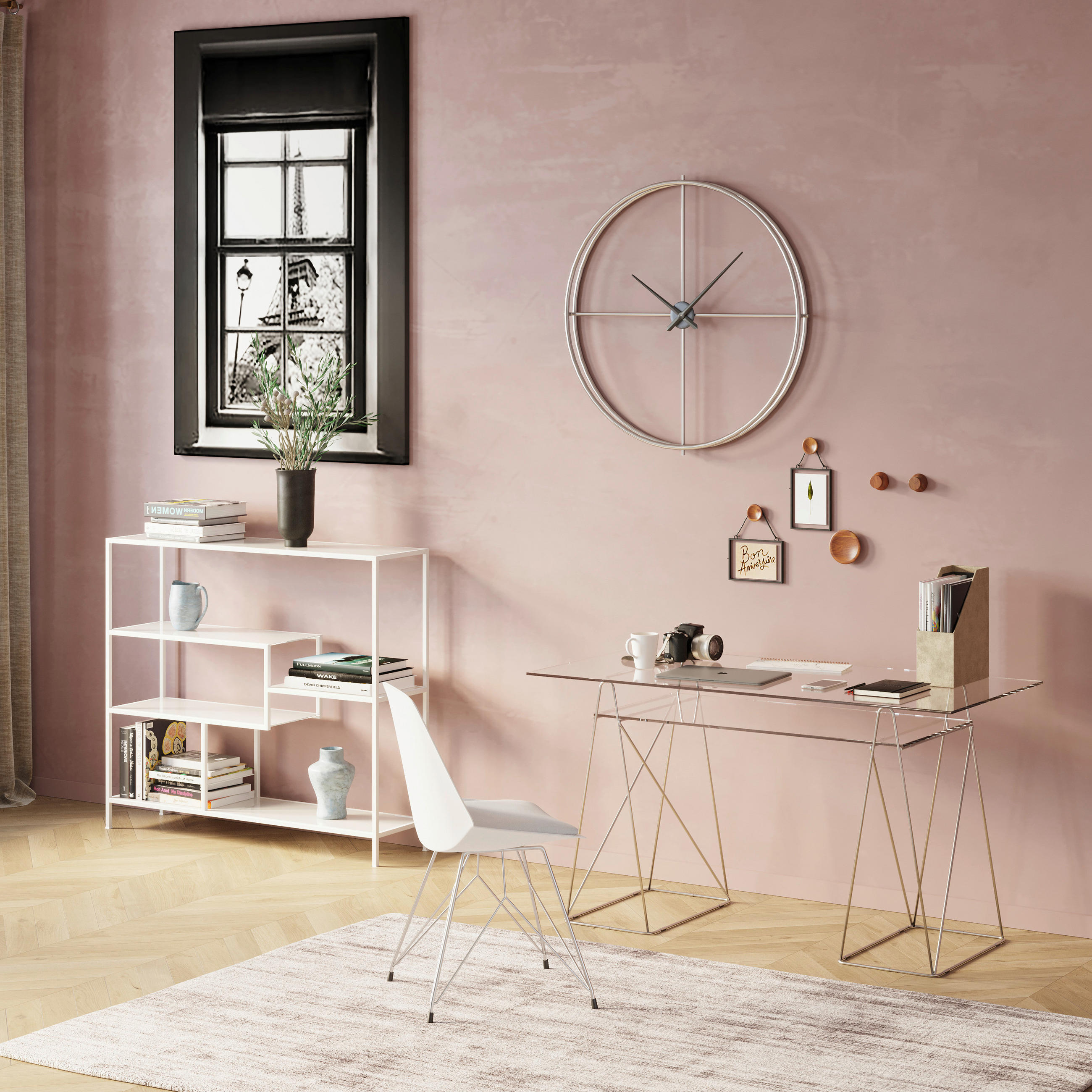 SCHREIBTISCH 130/65/74 cm  in  - LIFESTYLE, Glas/Metall (130/65/74cm) - Kare-Design