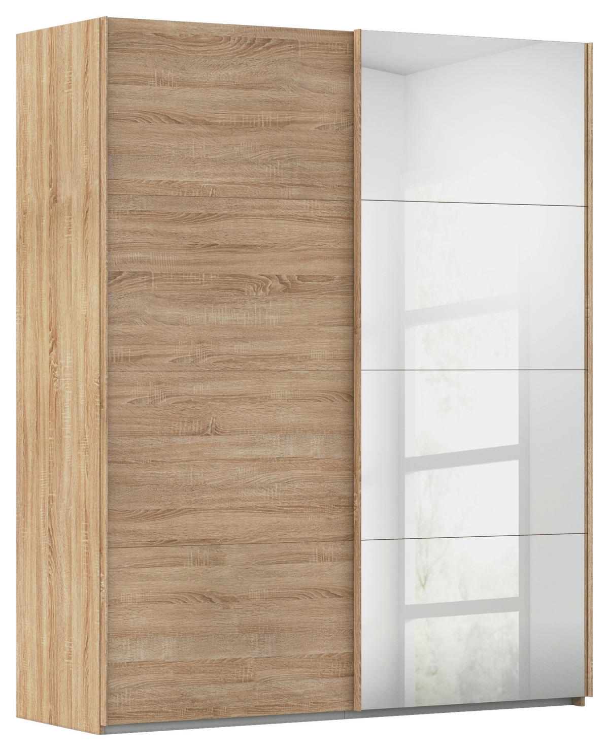 SCHWEBETÜRENSCHRANK  in Sonoma Eiche  - Sonoma Eiche, Design, Glas/Holzwerkstoff (181/223/68cm) - Novel