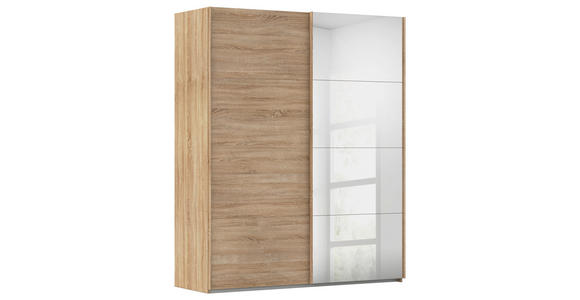 SCHWEBETÜRENSCHRANK  in Sonoma Eiche  - Sonoma Eiche, Design, Glas/Holzwerkstoff (181/223/68cm) - Novel