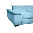 ECKSOFA in Cord Blau  - Blau/Schwarz, Design, Textil/Metall (313/242cm) - Xora