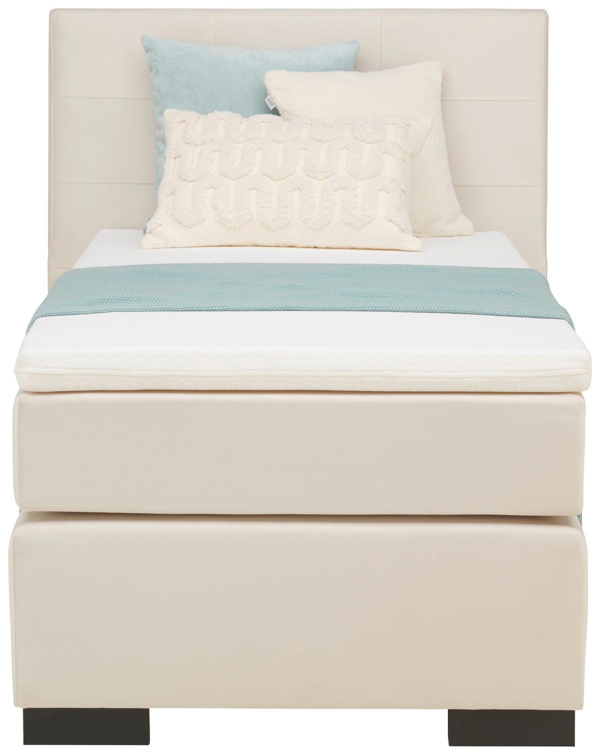 BOXSPRINGOVÁ POSTEĽ, 90/200 cm krémová - čierna/krémová, Modern, kartón/drevo (90/200cm) - MID.YOU