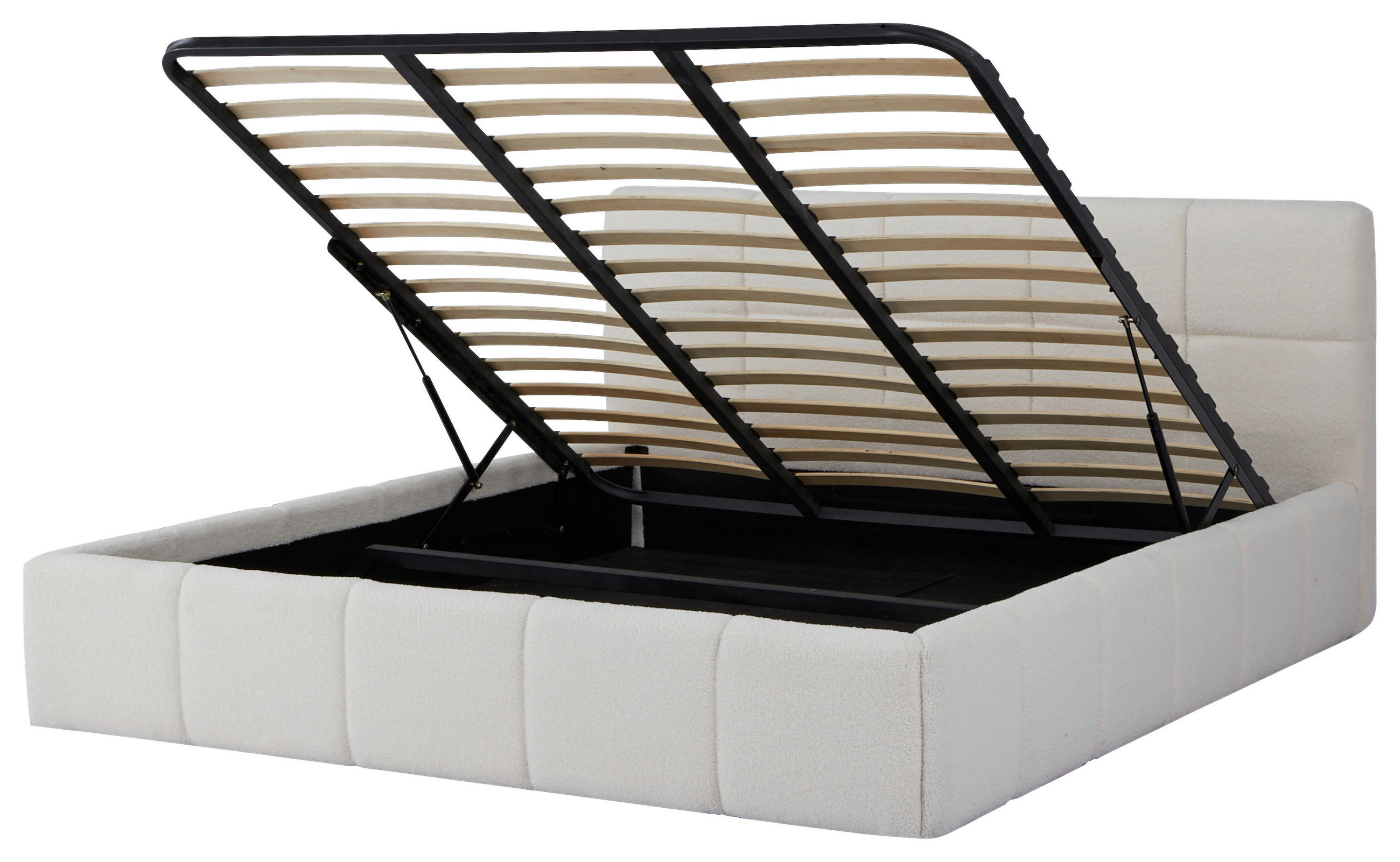 POLSTERBETT Cloudy Lattenrost 180/200 cm  in Beige  - Beige/Schwarz, MODERN, Holz/Kunststoff (180/200cm) - Livetastic