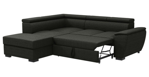 ECKSOFA  in Flachgewebe Anthrazit  - Anthrazit/Schwarz, KONVENTIONELL, Kunststoff/Textil (220/266cm) - Carryhome