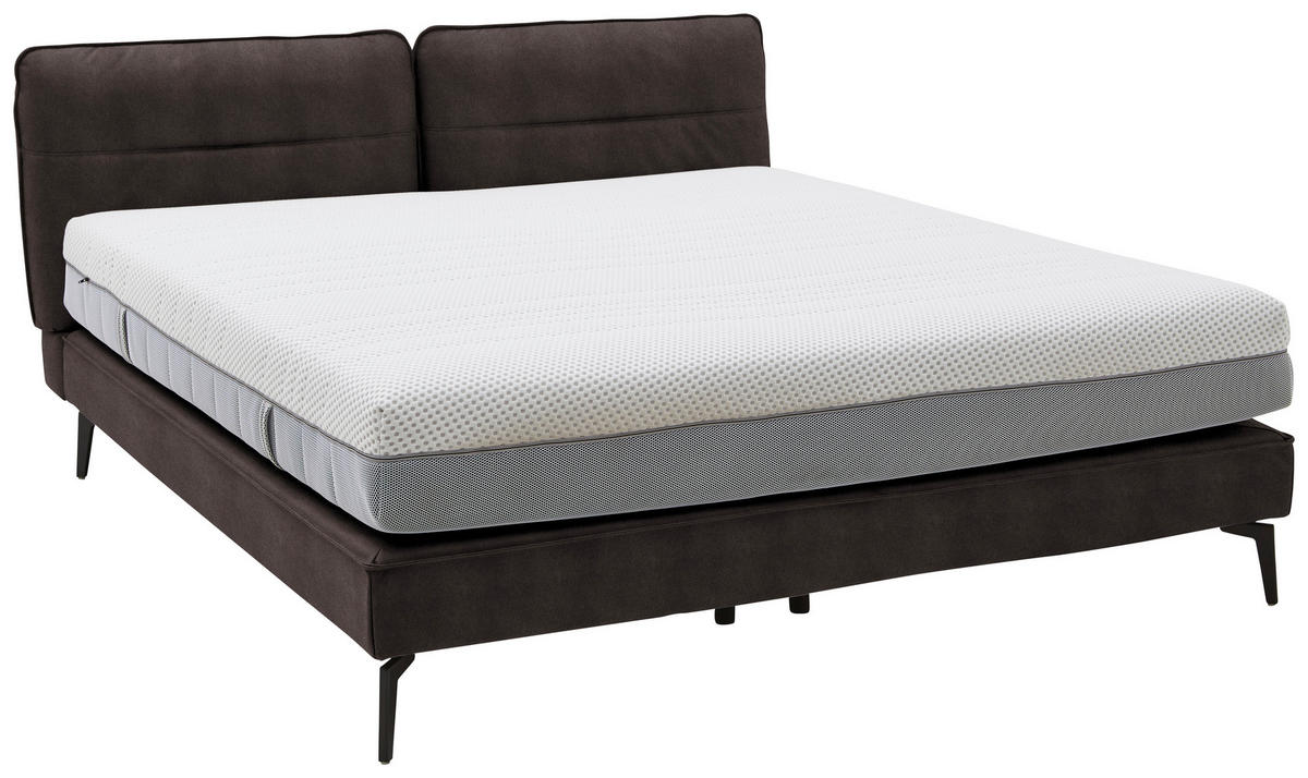 BOXSPRINGBETT 160/200 cm  in Braun  - Schwarz/Braun, Design, Textil/Metall (160/200cm) - Johann Jakob