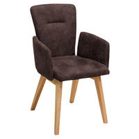 ARMLEHNSTUHL   Mikrofaser  Braun  - Braun, Konventionell, Holz/Textil (57/91/66cm) - Dieter Knoll