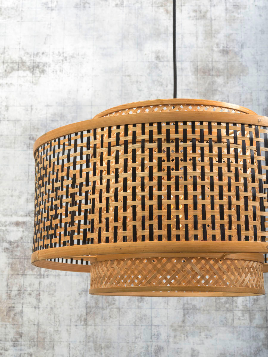 ZÁVĚSNÉ SVÍTIDLO,  53/236,5/53 cm - černá/hnědá, Design, přírodní materiály (53/236,5/53cm) - Good & Mojo