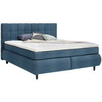 BOXSPRINGBETT 180/200 cm  in Blau  - Blau/Schwarz, KONVENTIONELL, Holz/Textil (180/200cm) - Ti'me