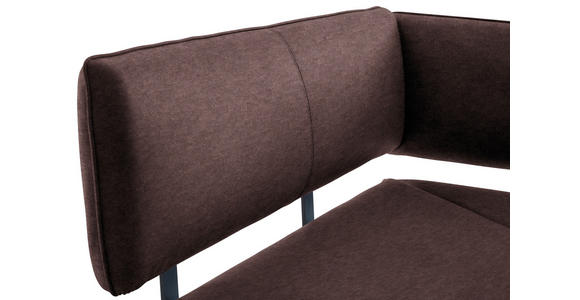 ECKBANK 140/180 cm in Schwarz, Dunkelbraun - Dunkelbraun/Schwarz, MODERN, Textil/Metall (140/180cm) - Cantus