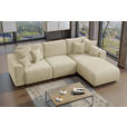 ECKSOFA Beige Cord  - Chromfarben/Beige, KONVENTIONELL, Kunststoff/Textil (293/195cm) - Carryhome