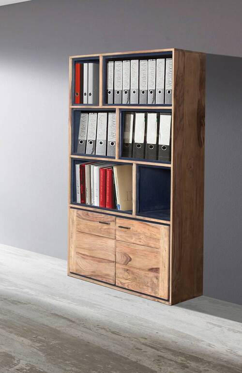 REGÁL NA ŠANÓNY, indický palisander, prírodná farba, farba indického palisandra, 120/180/40 cm - prírodná farba/farba indického palisandra, Lifestyle, kov/drevo (120/180/40cm) - Livetastic