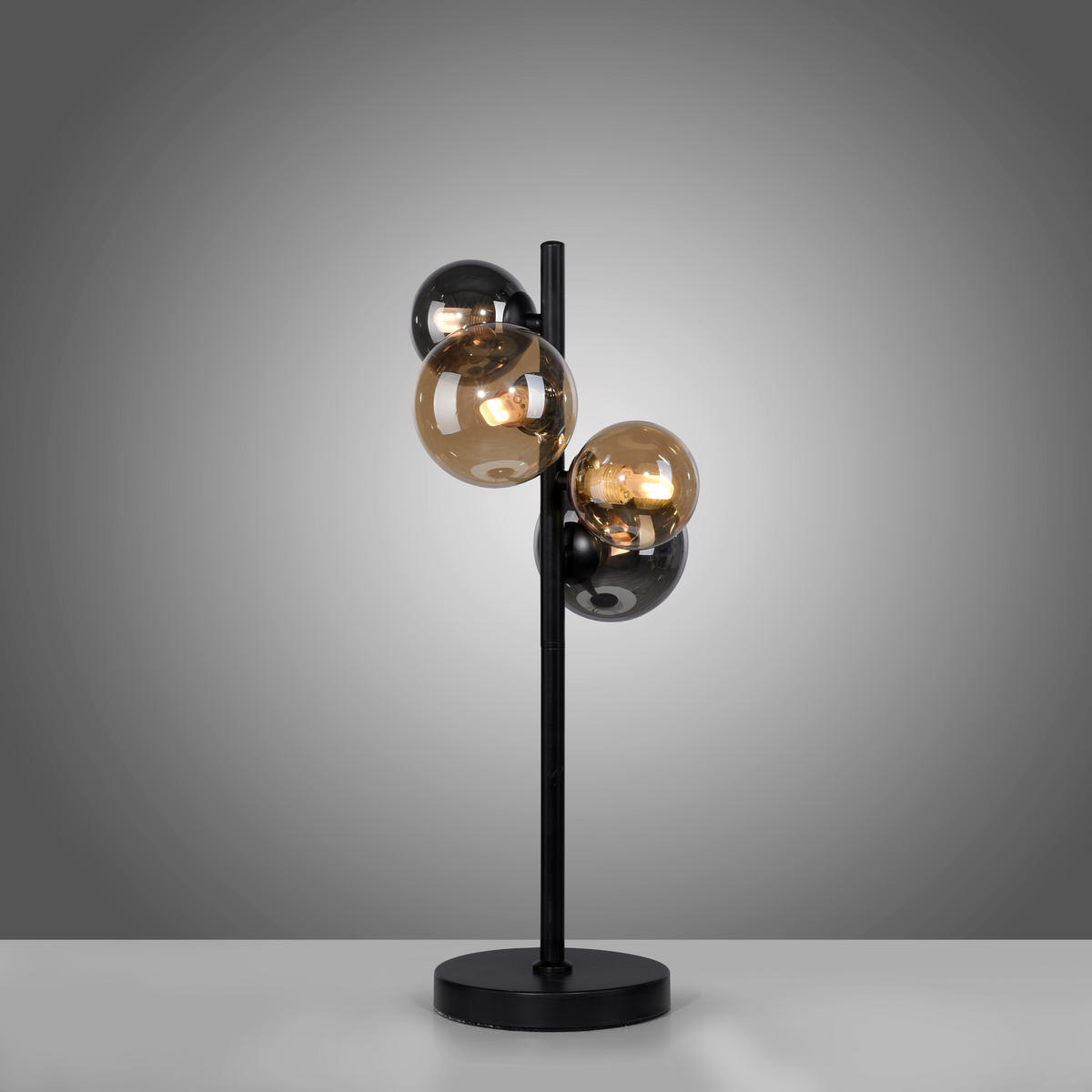 STOLNÍ LED LAMPA, 24/24/48 cm - černá, Trend, kov/plast (24/24/48cm)