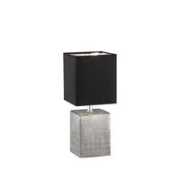 STONA LAMPA  - srebrna/crna, Konvencionalno, tekstil/keramika (14/35/14cm)