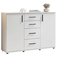 Sideboard Basel BC 1040  in 120/84/35 cm  - Schwarz/Weiß, Design, Holzwerkstoff/Kunststoff (120/84/35cm) - Livetastic