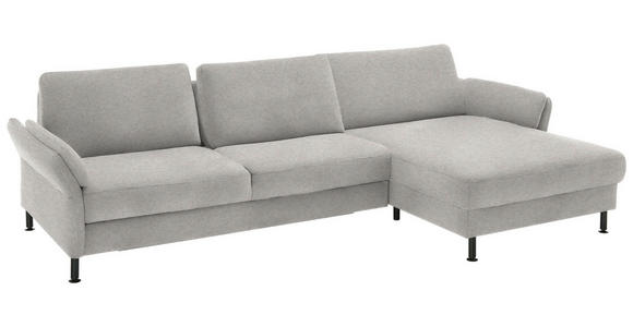 ECKSOFA  in Chenille, Flachgewebe Cappuccino  316/175 cm  - Schwarz/Cappuccino, Design, Textil/Metall (316/175cm) - Dieter Knoll