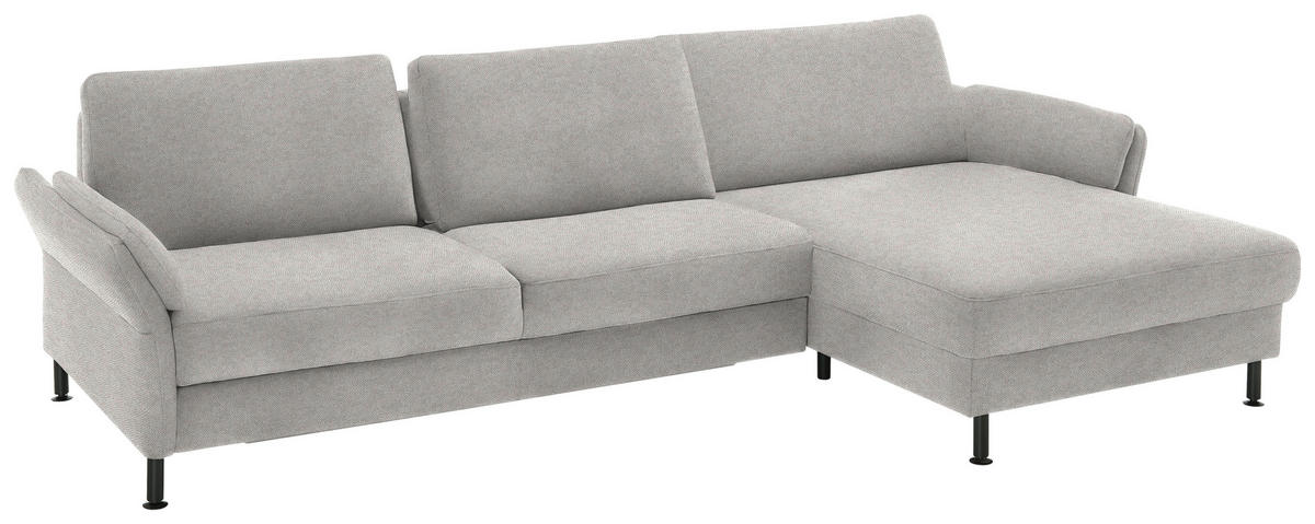 ECKSOFA  in Chenille, Flachgewebe Cappuccino  316/175 cm  - Schwarz/Cappuccino, Design, Textil/Metall (316/175cm) - Dieter Knoll
