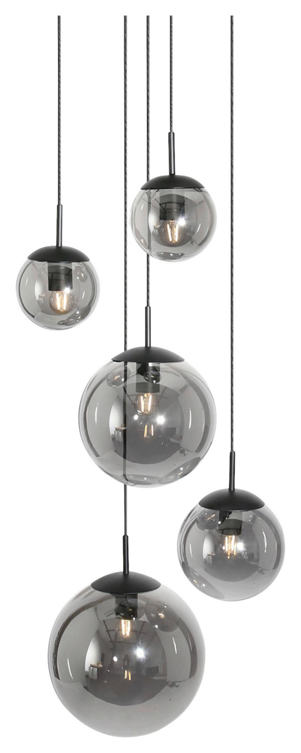 DECKENLEUCHTE     - Schwarz, Trend, Glas/Metall (60/115-373/60cm)