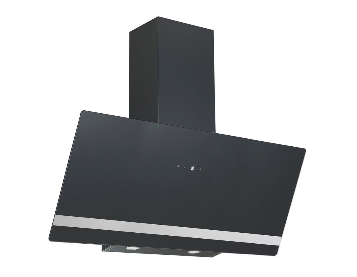 DUNSTABZUGSHAUBE  - Edelstahlfarben/Schwarz, Basics, Glas/Metall (90/111.60/29.6cm) - PKM