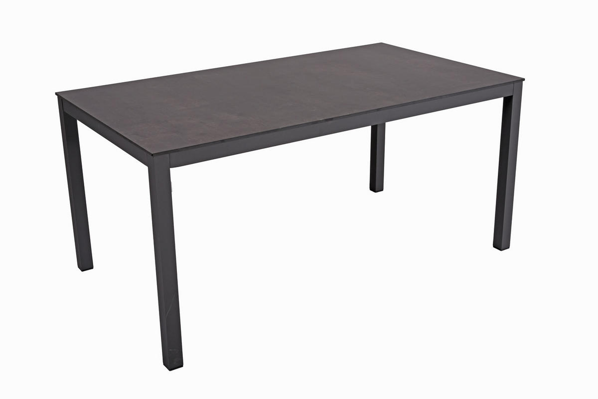 GARTENTISCH Metall, Kunststoff Anthrazit rechteckig  - Anthrazit, Basics, Kunststoff/Metall (158/90/74cm) - Gardenson