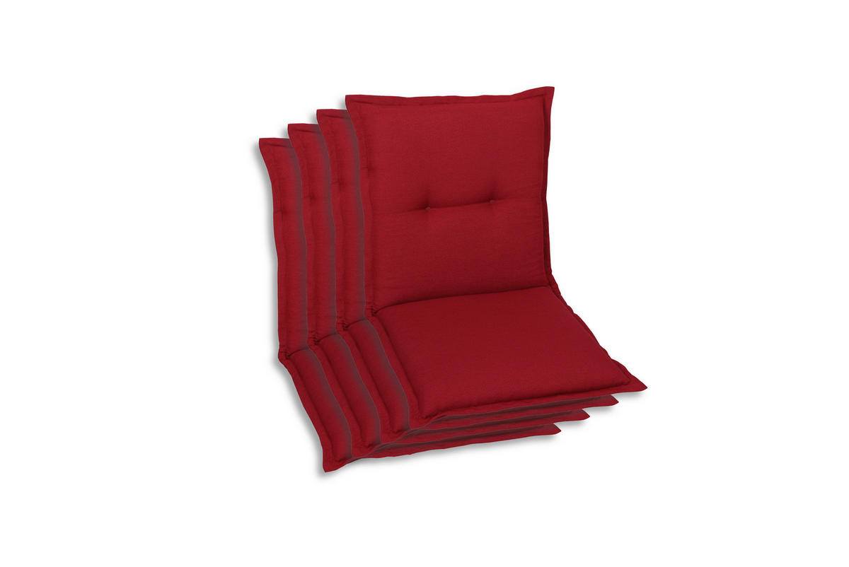 SESSELAUFLAGENSET Uni  - Kirschrot, Basics, Textil (50/7/100cm)