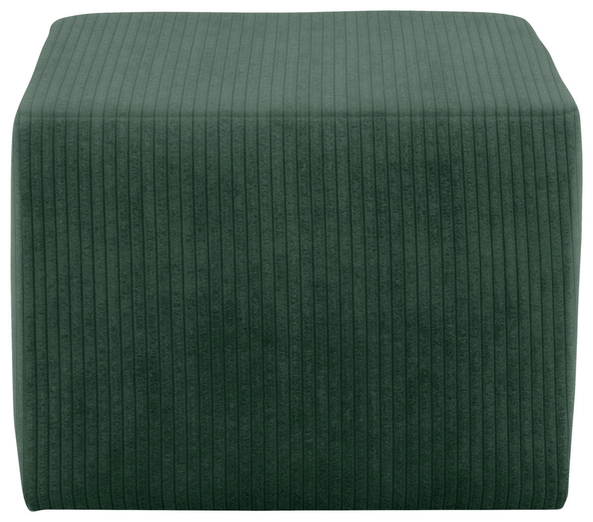 HOCKER Cord, Mikrofaser Dunkelgrün  - Dunkelgrün/Schwarz, Design, Kunststoff/Textil (59/44/59cm) - MID.YOU