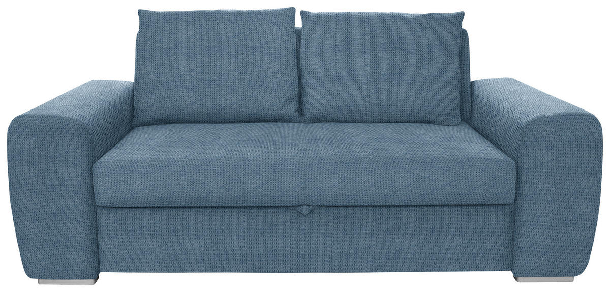 SCHLAFSOFA in Dunkelblau  - Chromfarben/Dunkelblau, Design, Holz/Textil (199/92/97cm) - Hom`in