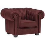 CHESTERFIELD-SESSEL - Wengefarben/Bordeaux, LIFESTYLE, Holz/Textil (115/76,5/96cm) - Landscape