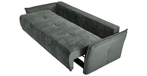 BOXSPRINGSOFA mit Stoffauswahl, Liegefunktion, Schlafen auf Sitzhöhe, Rücken echt Chenille Dunkelgrün - Dunkelgrün/Schwarz, MODERN, Kunststoff/Textil (235/95/108cm) - Hom`in