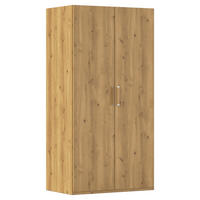DREHTÜRENSCHRANK 101/197/60 cm,  in Eichefarben, 2 Tür(en)  - Eichefarben/Silberfarben, Design, Holzwerkstoff/Kunststoff (101/197/60cm) - Novel
