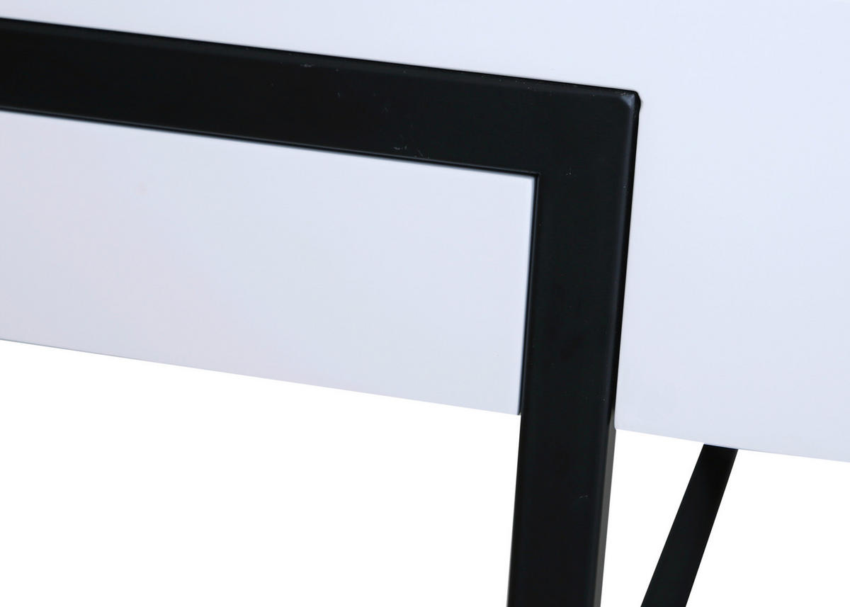 COUCHTISCH 120/60/42 cm rechteckig Schwarz, Weiß  - Schwarz/Weiß, Design, Holzwerkstoff/Metall (120/60/42cm) - Novel