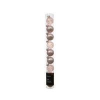 JULGRANSKULOR SET 3/3/3 cm 9 delar  - rosa, Basics, glas (3/3/3cm)