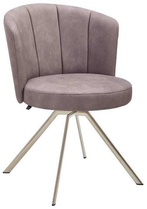 STUHL Mikrofaser Grau, Edelstahlfarben  - Edelstahlfarben/Grau, Design, Textil/Metall (62/83/64cm) - Venjakob