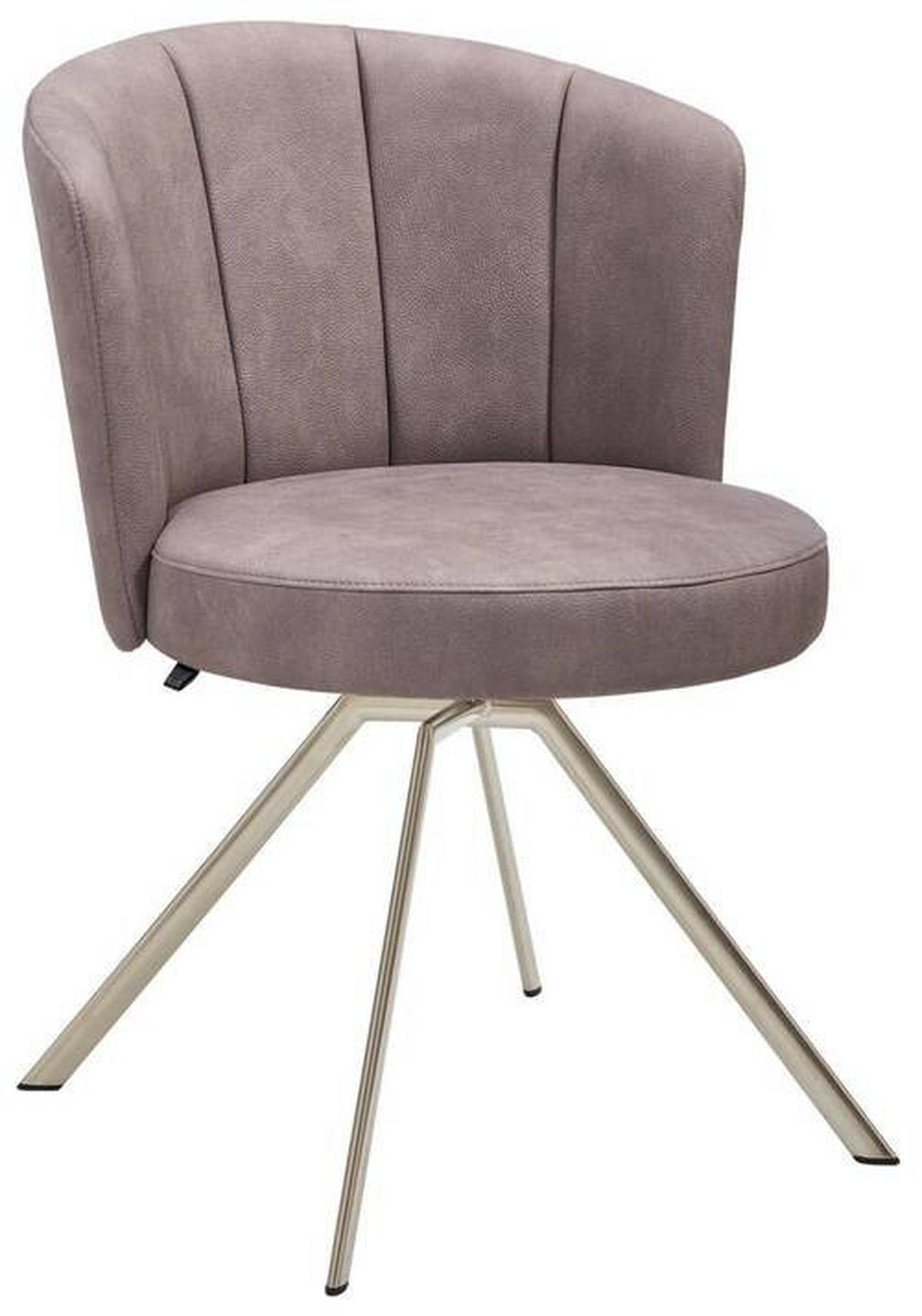 STUHL drehbar Mikrofaser Grau, Edelstahlfarben  - Edelstahlfarben/Grau, Design, Textil/Metall (62/83/64cm) - Venjakob