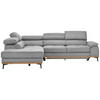 ECKSOFA Hellgrau Webstoff  - Hellgrau/Schwarz, Natur, Holz/Textil (226/282cm) - Novel