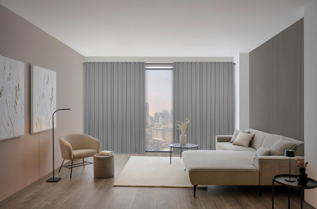 FERTIGVORHANG blickdicht  - Grau, Design, Textil (140/245cm) - Dieter Knoll