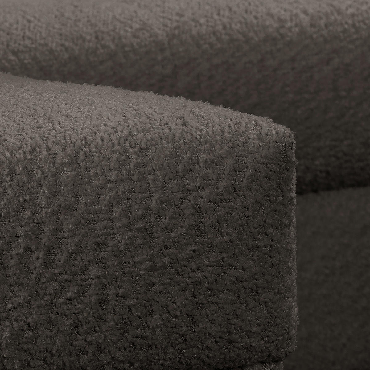 ECKSOFA Dunkelgrau Bouclé  - Dunkelgrau/Naturfarben, Design, Holz/Textil (161/231cm) - Livetastic