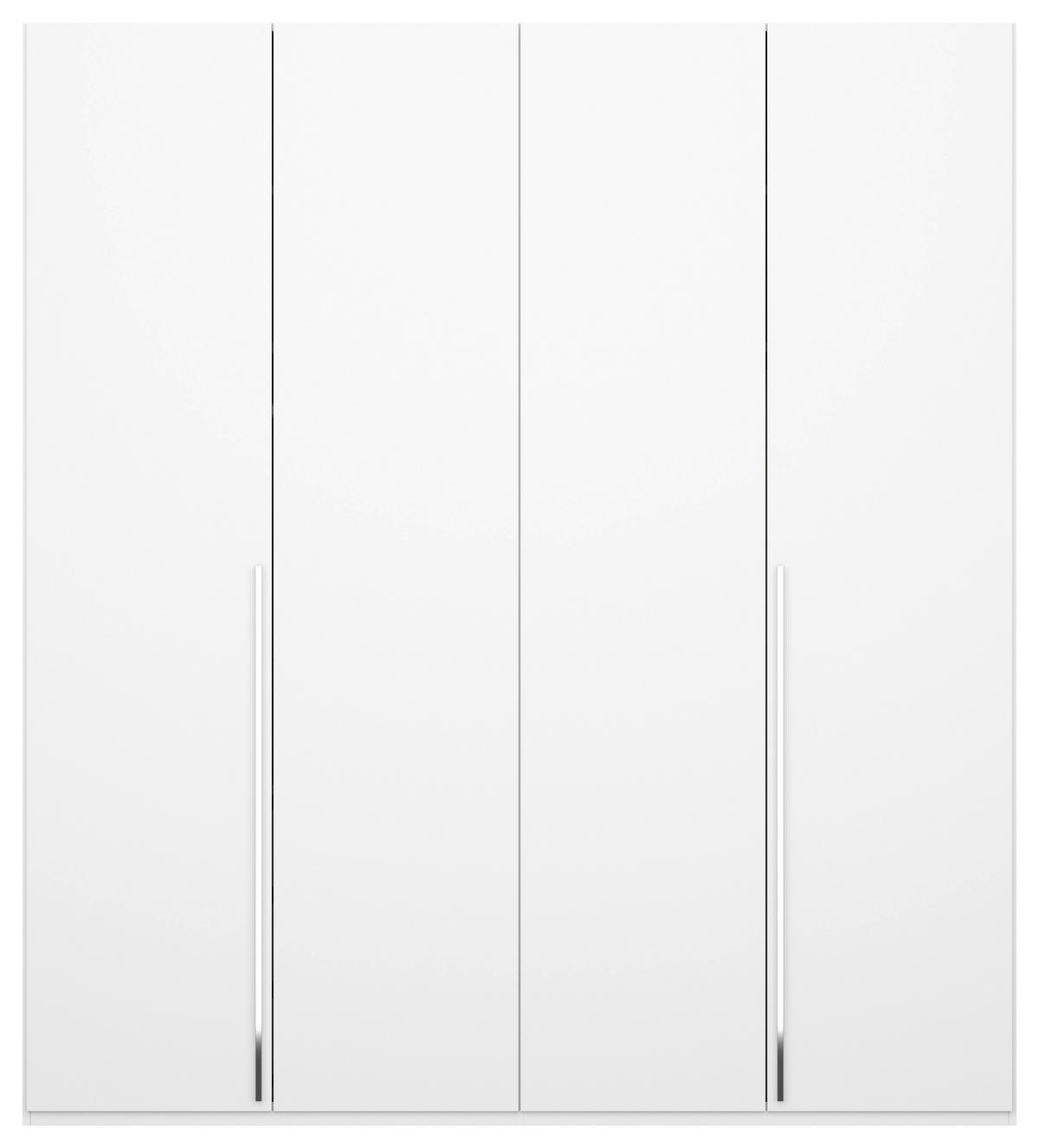 DREHTÜRENSCHRANK 201/223/60 cm 4-türig Weiß  - Chromfarben/Weiß, Design, Holzwerkstoff/Metall (201/223/60cm) - home24