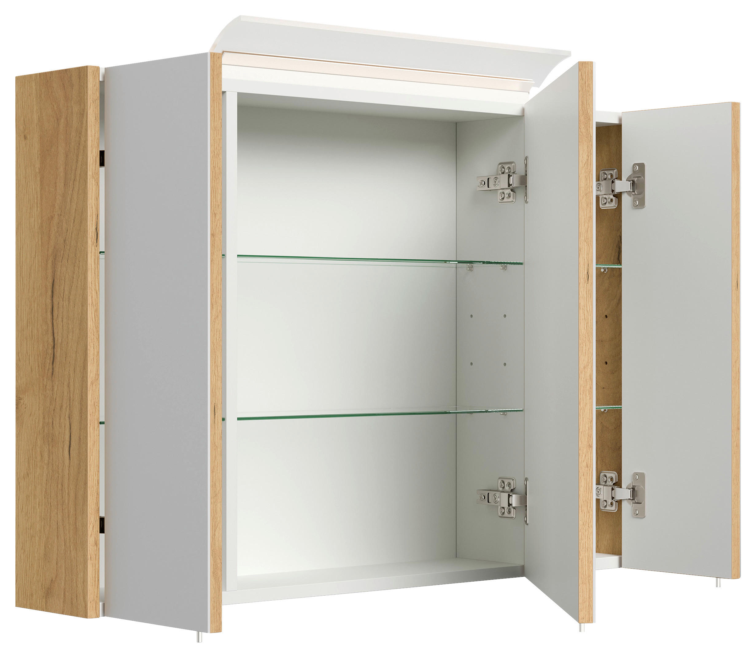 SPIEGELSCHRANK 90/62/17 cm  - Eichefarben, MODERN, Glas/Holzwerkstoff (90/62/17cm) - MID.YOU